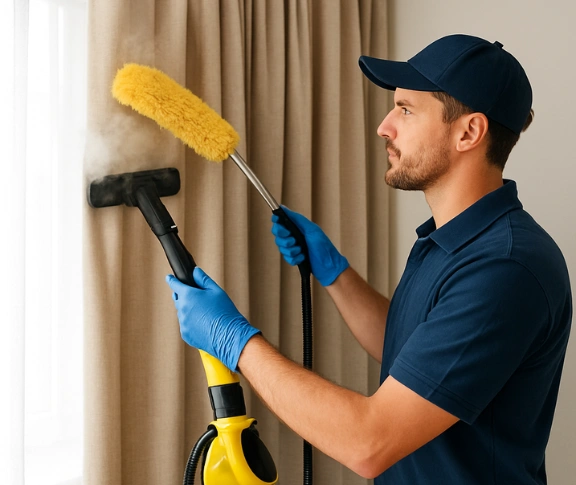 Trusted curtain steam cleaning technician Matty Curtain Cleaning swanbank QLD