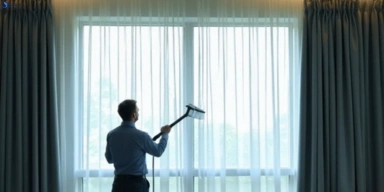 Commercial curtain steam cleaning service swanbank hotels offices