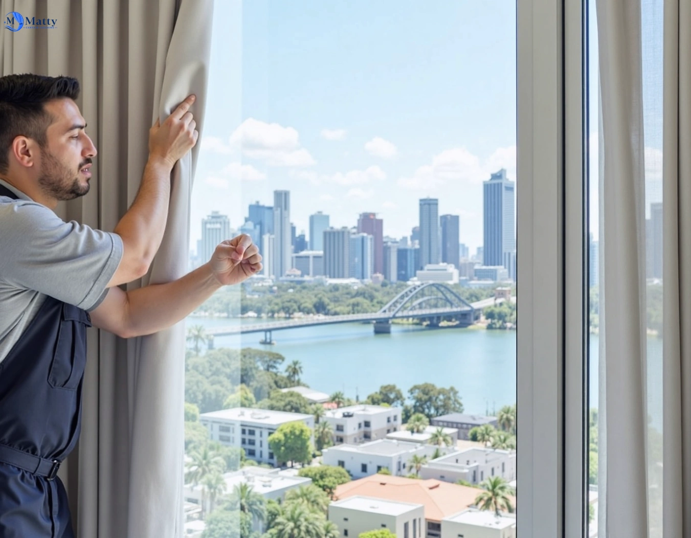 Professional curtain steam cleaning service swanbank QLD by Matty Curtain Cleaning